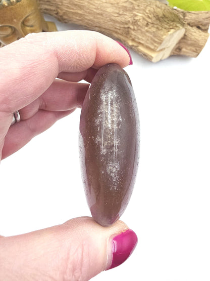Large Rainbow Fluorite Palm Stone - Focus and Clarity Healing Crystal - 150g