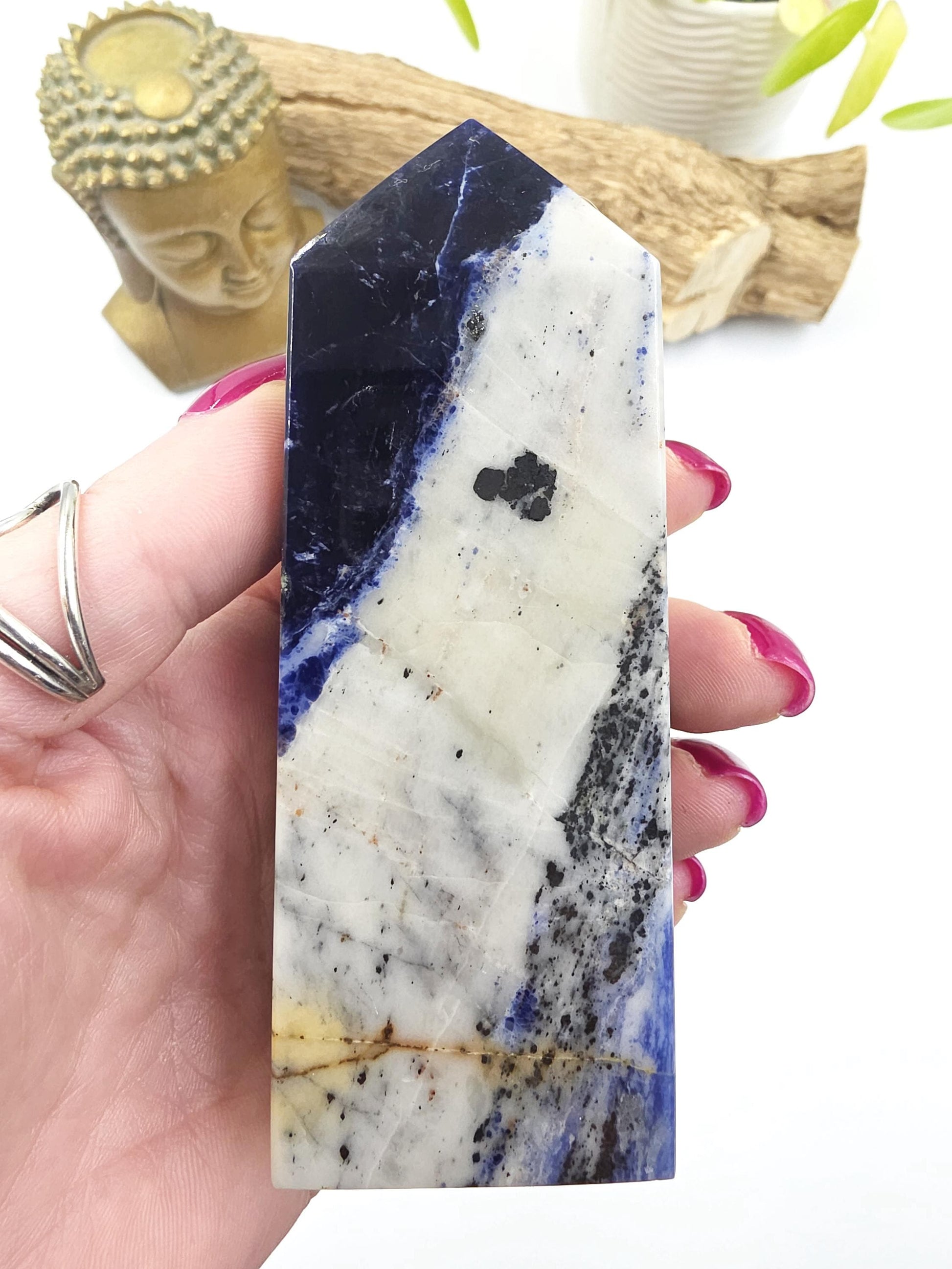 Sodalite Tower – Truth, Intuition & Calm Communication Healing Crystal Point, 12cm