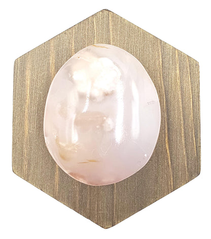 Flower Agate (Sakura) Palm Stone - Growth, Creativity & Emotional Healing Crystal - 85g