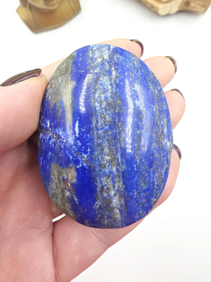 Large Lapis Lazuli Palm Stone - Meditation Reiki Crystal -125g
