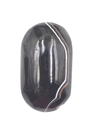 Black Banded Agate Palm Stone – Grounding, Protection & Emotional Stability Crystal, 100g