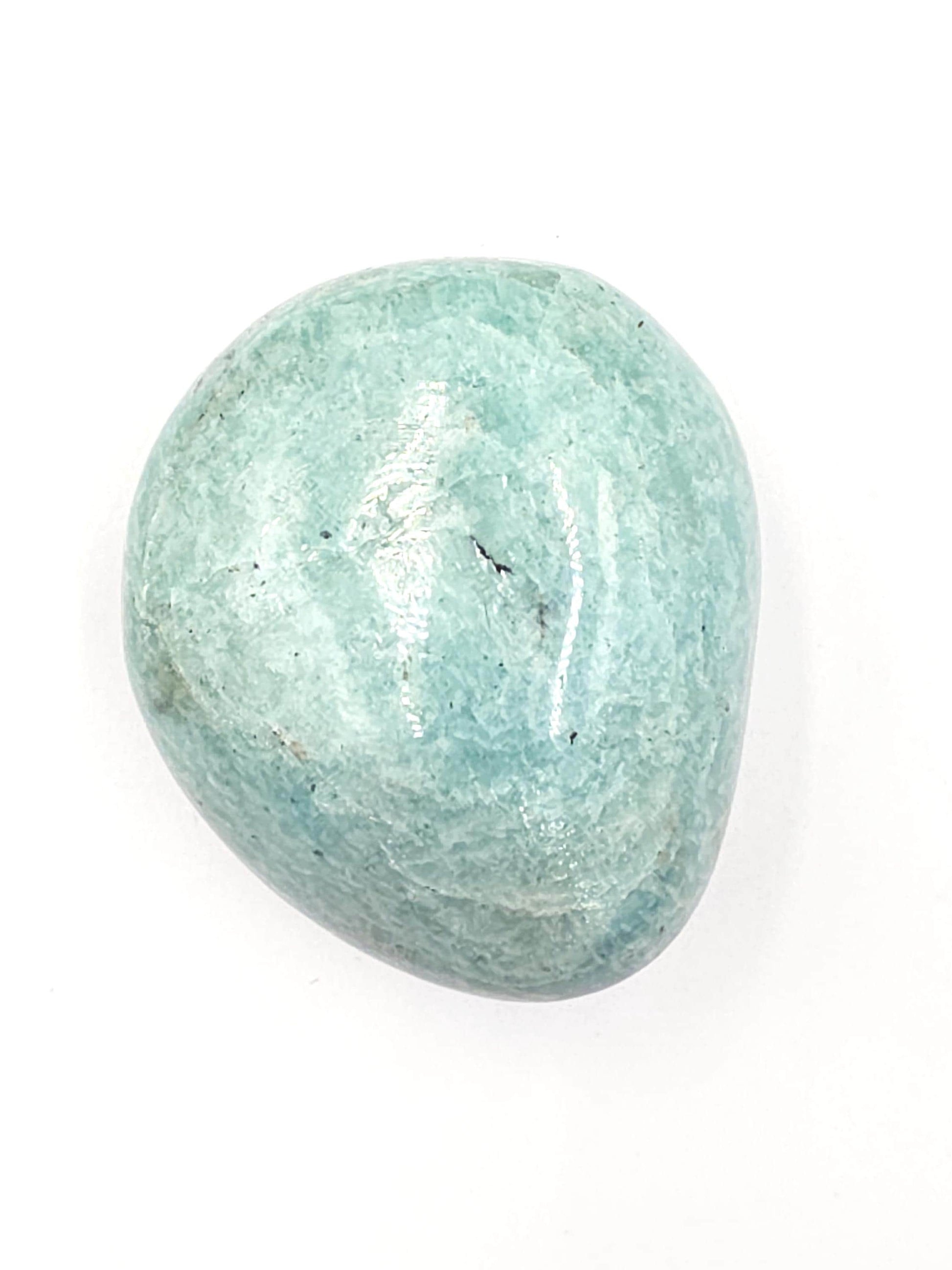 Large Flashy Amazonite Palm Stone – Calm, Communication & Emotional Healing Crystal, 150g