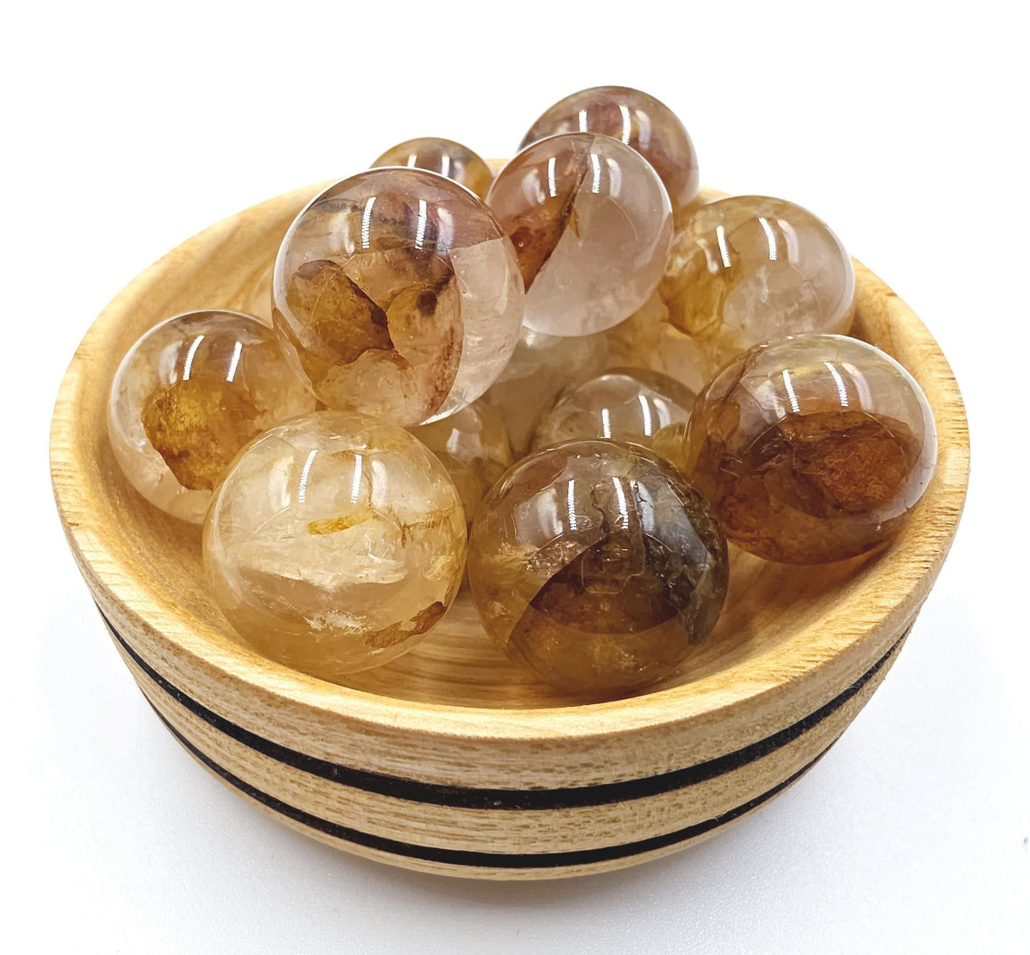 Golden Healer Mini Sphere – High Vibration Healing, Alignment & Positive Energy Crystal Ball (16–19mm)
