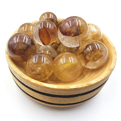 Golden Healer Mini Sphere – High Vibration Healing, Alignment & Positive Energy Crystal Ball (16–19mm)