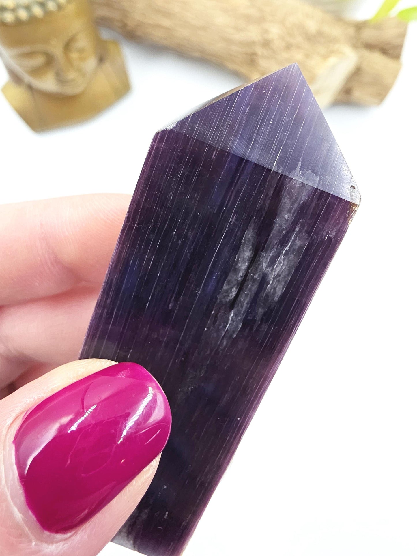 Flashy Purple Mica Point – Calming, Anxiety Relief & Spiritual Healing Crystal Tower - 80g
