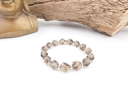 Faceted Smoky Quartz & Sterling Silver Bracelet – Grounding, Protection and Calm Energy Handmade Crystal Jewellery