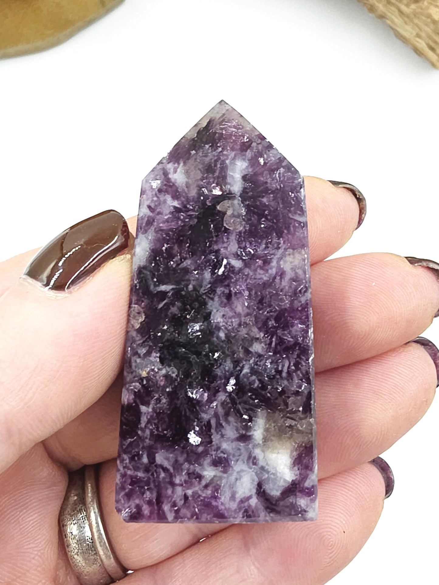 Sparkly Purple Mica Point – Calming, Emotional Balance & Spiritual Healing Crystal Tower, 60g