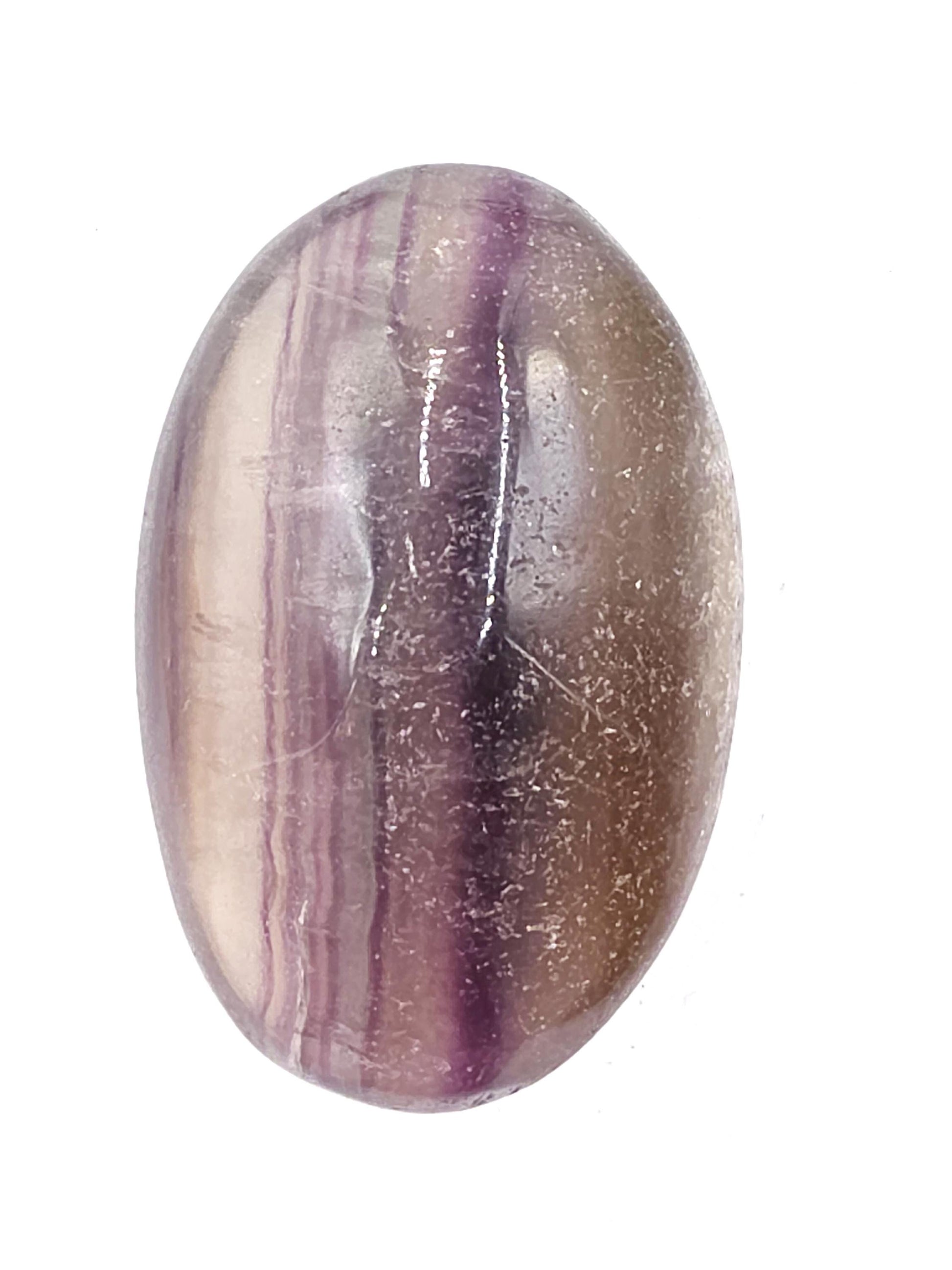 Large Rainbow Fluorite Palm Stone - Focus and Clarity Healing Crystal - 150g