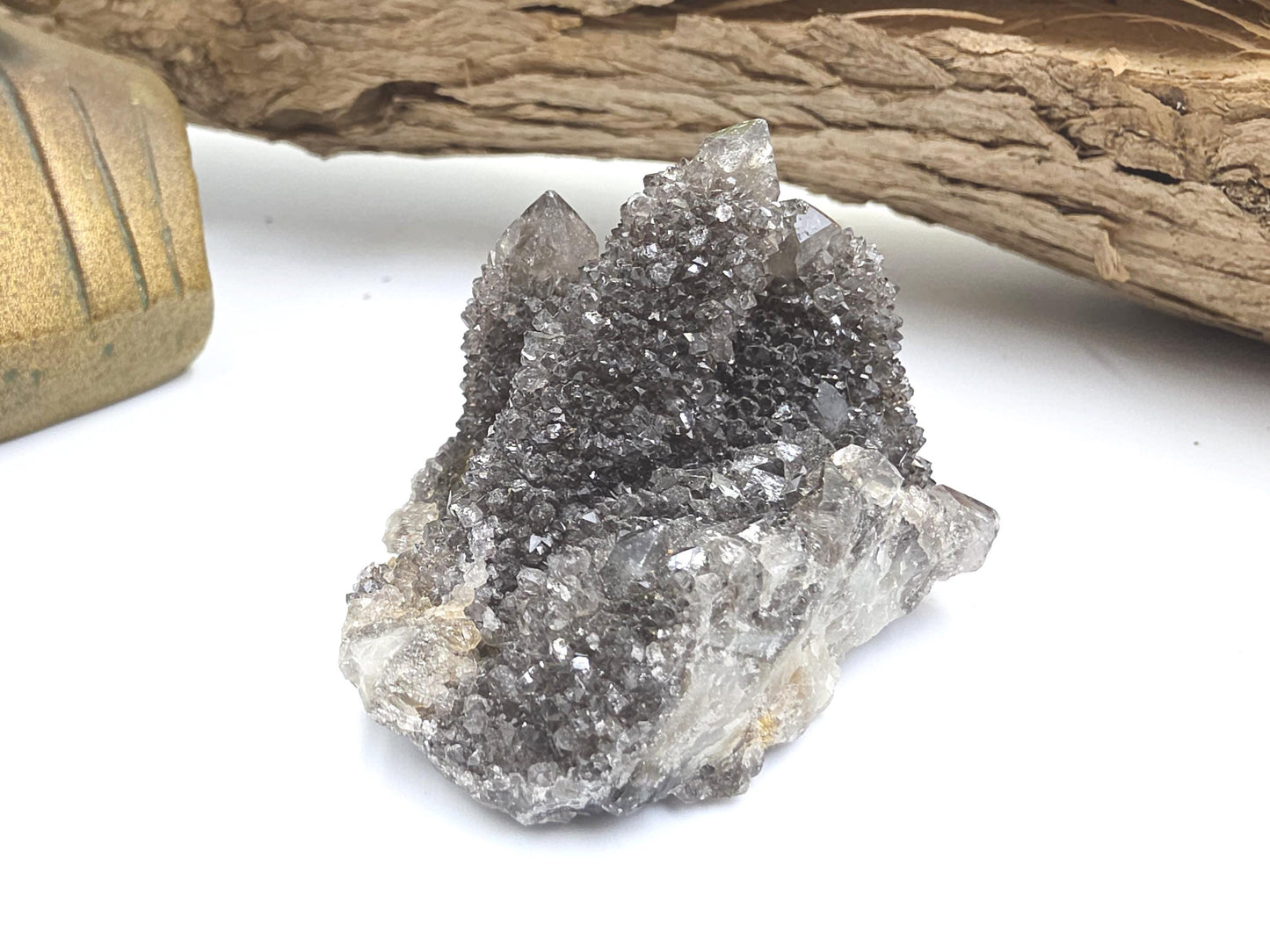 Rare Black Spirit Quartz Cluster - Protective & Spiritual Growth Crystal - 65g