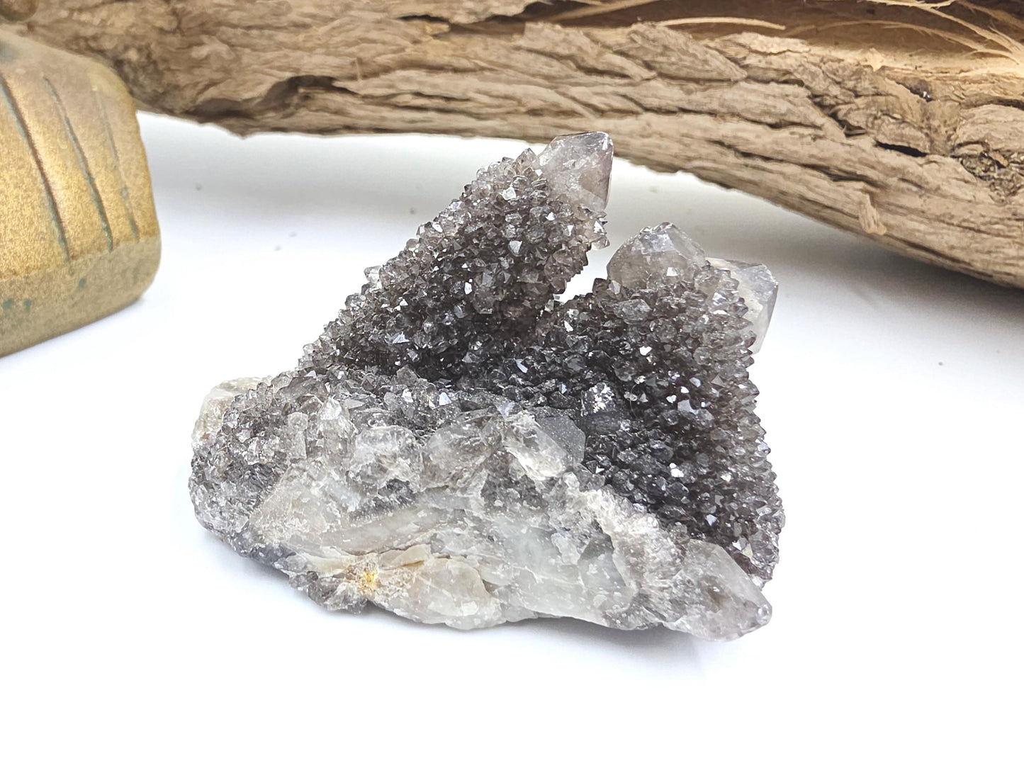 Rare Black Spirit Quartz Cluster - Protective & Spiritual Growth Crystal - 65g