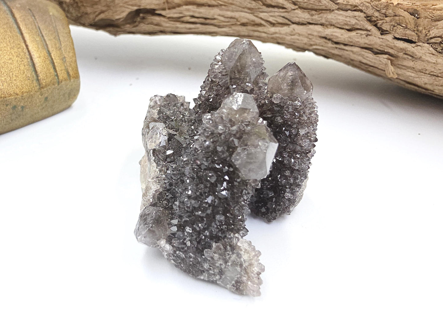 Rare Black Spirit Quartz Cluster - Protective & Spiritual Growth Crystal - 65g