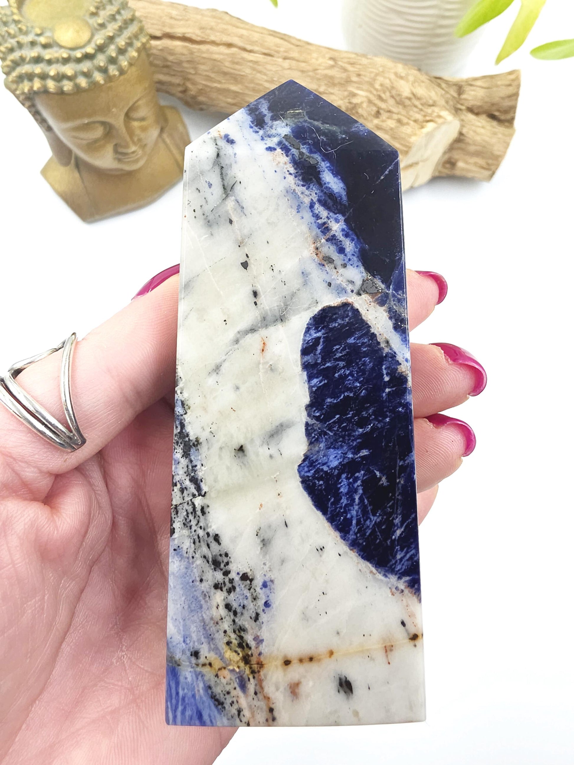 Sodalite Tower – Truth, Intuition & Calm Communication Healing Crystal Point, 12cm
