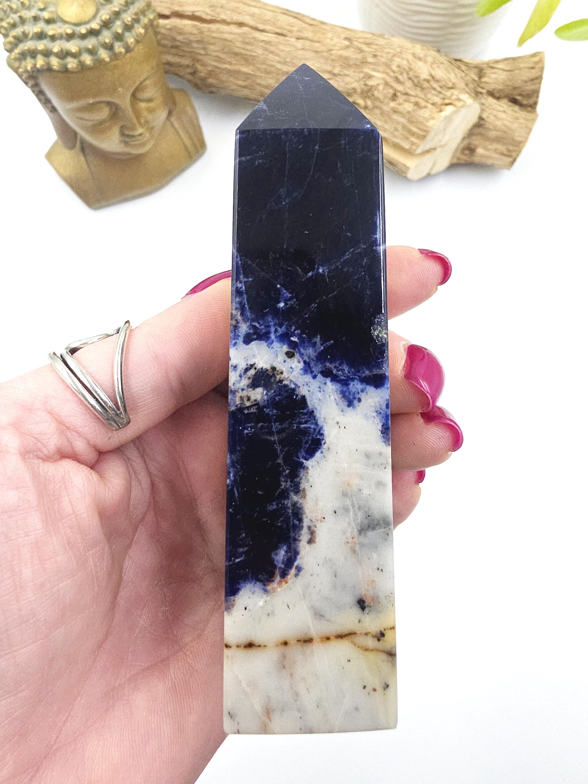Sodalite Tower – Truth, Intuition & Calm Communication Healing Crystal Point, 12cm