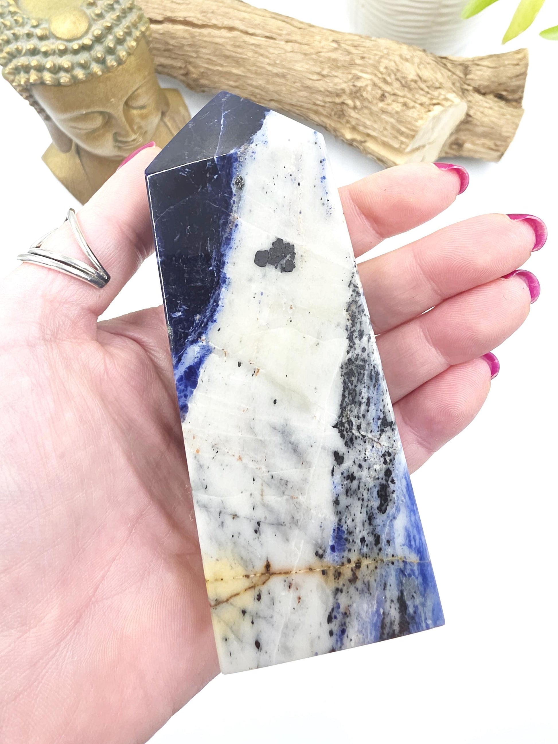 Sodalite Tower – Truth, Intuition & Calm Communication Healing Crystal Point, 12cm