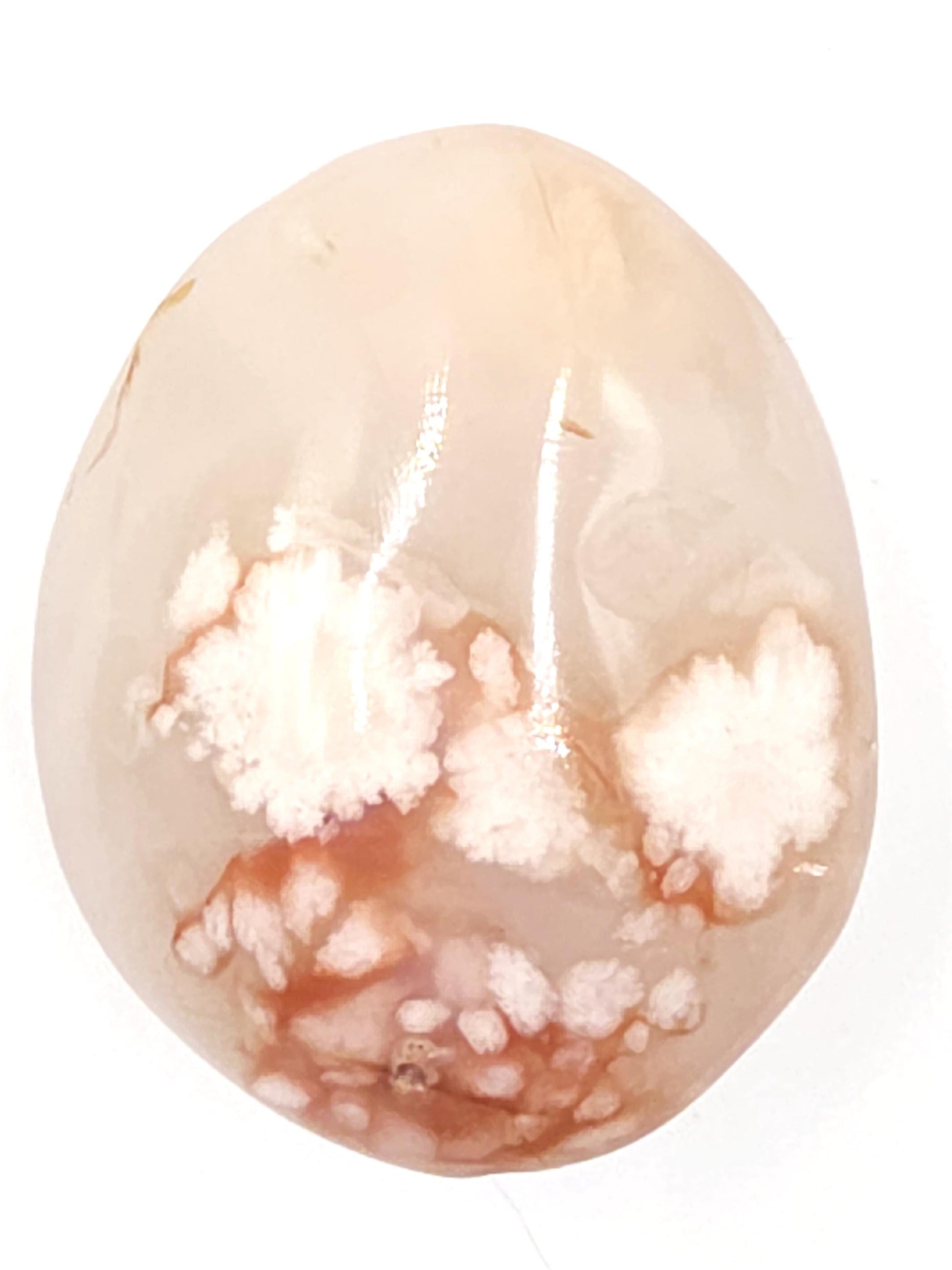 Flower Agate (Sakura) Palm Stone - Growth, Creativity & Emotional Healing Crystal - 85g