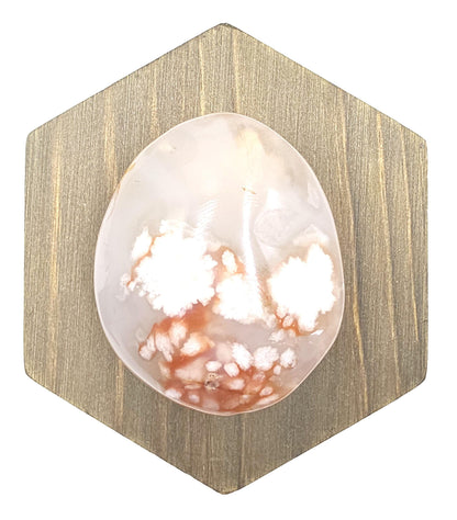 Flower Agate (Sakura) Palm Stone - Growth, Creativity & Emotional Healing Crystal - 85g