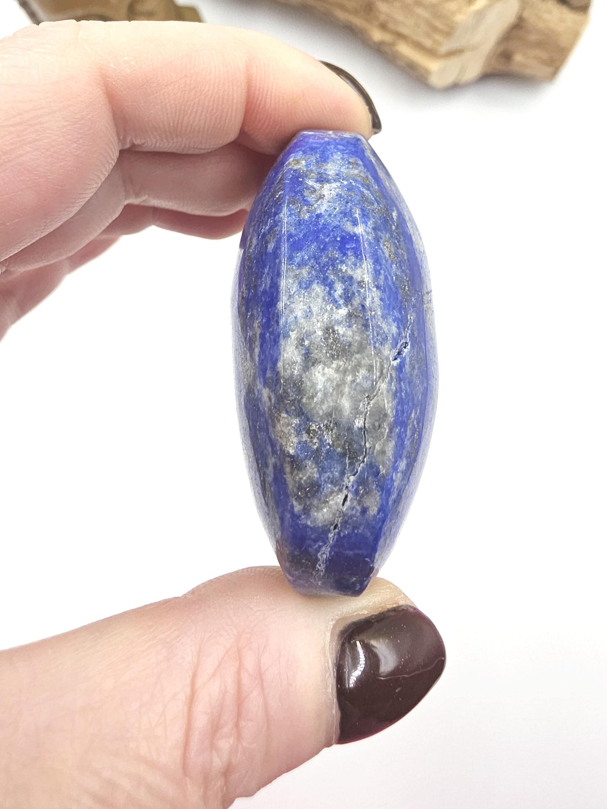 Large Lapis Lazuli Palm Stone - Meditation Reiki Crystal -125g