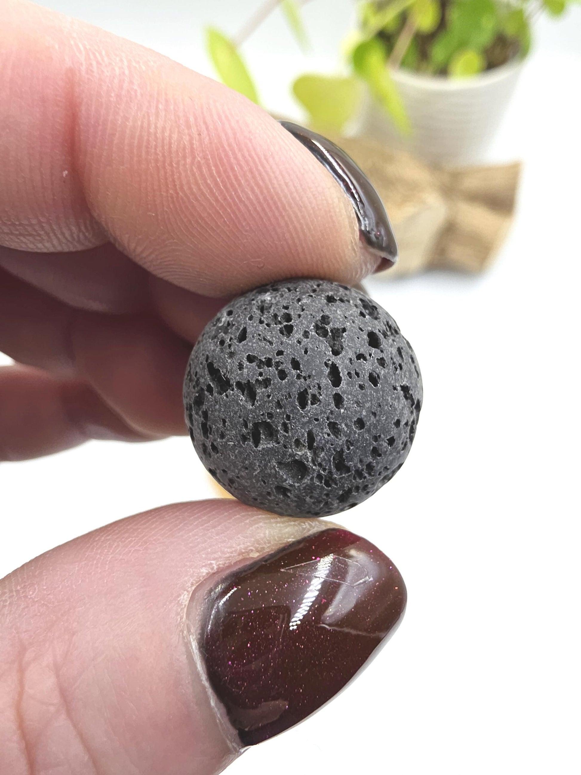 Lava Stone Mini Sphere – Grounding, Protection & Strength Crystal Ball, 20mm