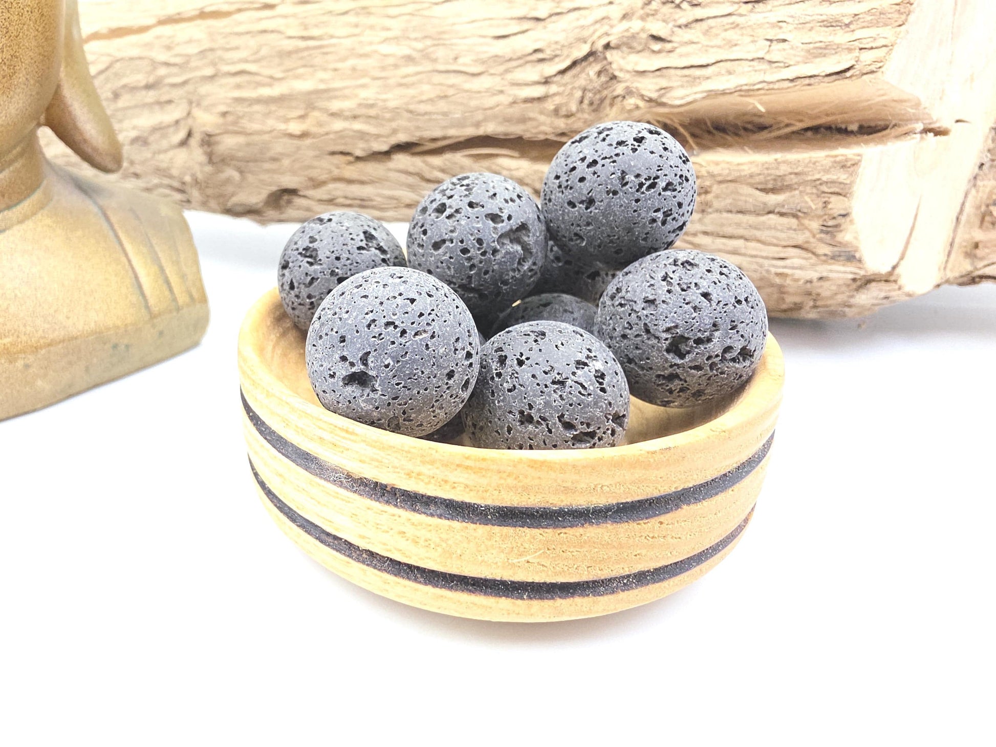 Lava Stone Mini Sphere – Grounding, Protection & Strength Crystal Ball, 20mm