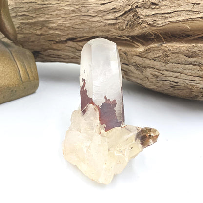 Clear Quartz and Hematite Cluster Specimen - Grounding & Amplifying Healing Raw Crystal, 65g