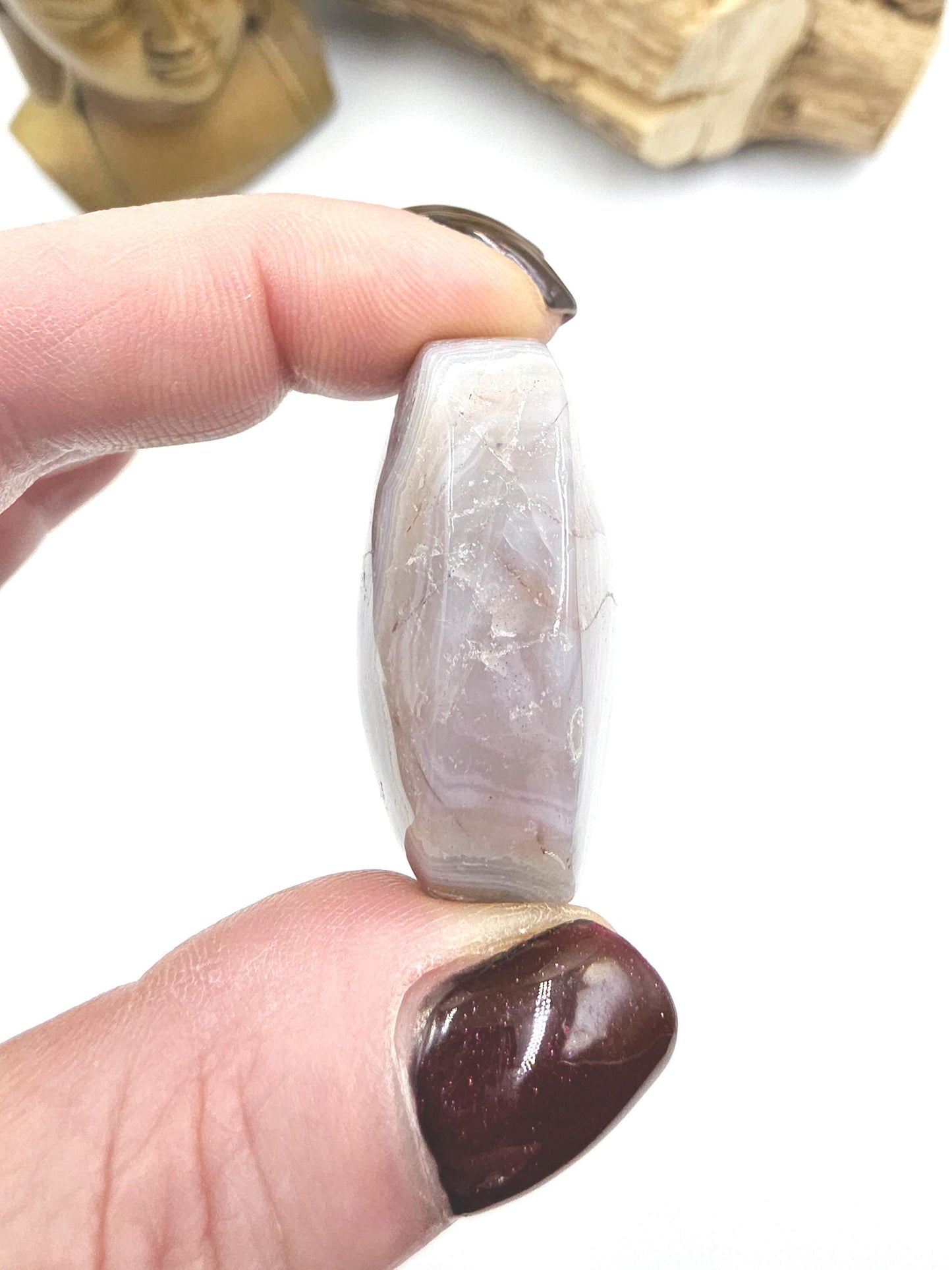 Amethyst Agate Palm Stone – Calm, Protection & Spiritual Healing Crystal, 40g