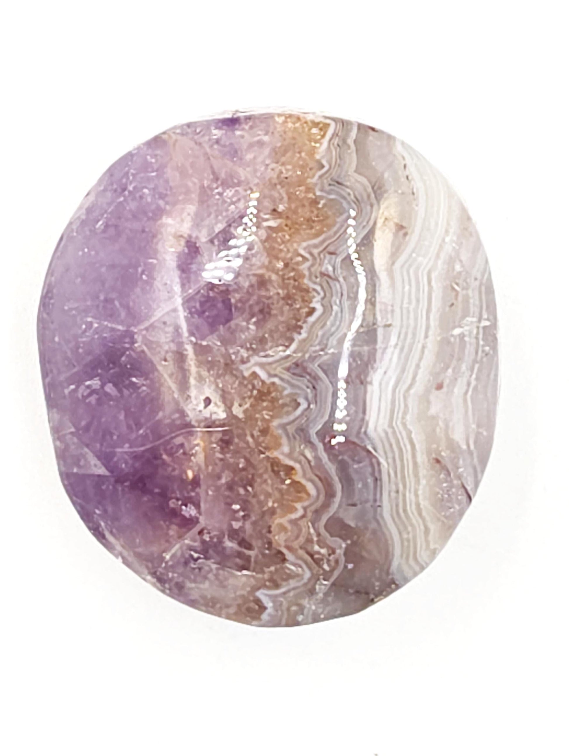 Amethyst Agate Palm Stone – Calm, Protection & Spiritual Healing Crystal, 40g