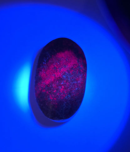 Ruby in Fuchsite Palm Stone (UV Reactive) – Heart Healing, Strength & Emotional Balance Crystal, 100g