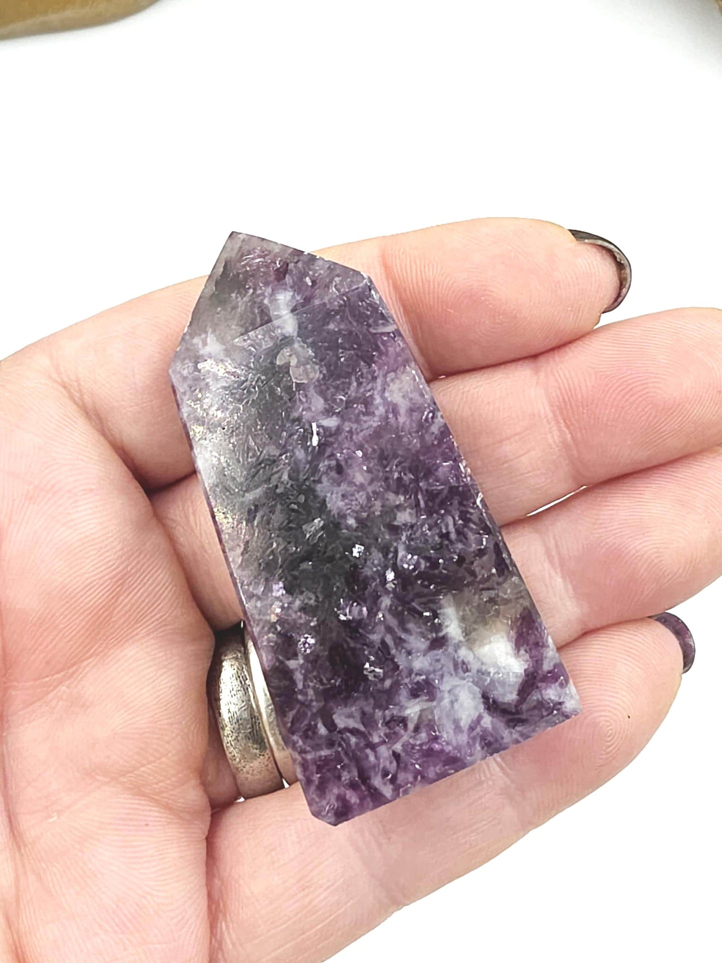 Sparkly Purple Mica Point – Calming, Emotional Balance & Spiritual Healing Crystal Tower, 60g