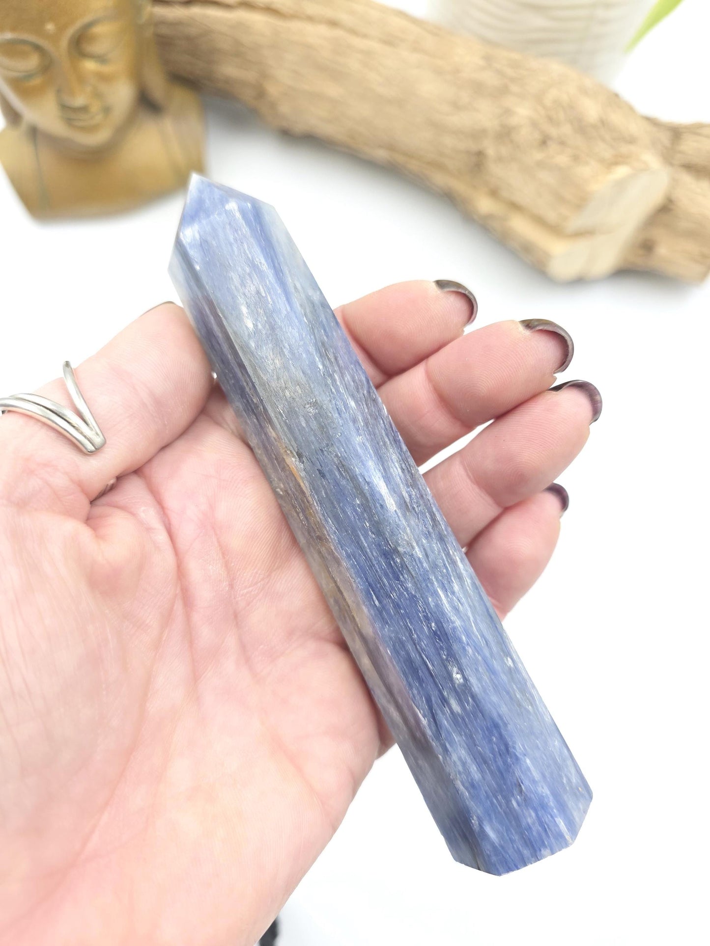 High Grade Kyanite Tower - Alignment & Communication Crystal Point - 13cm