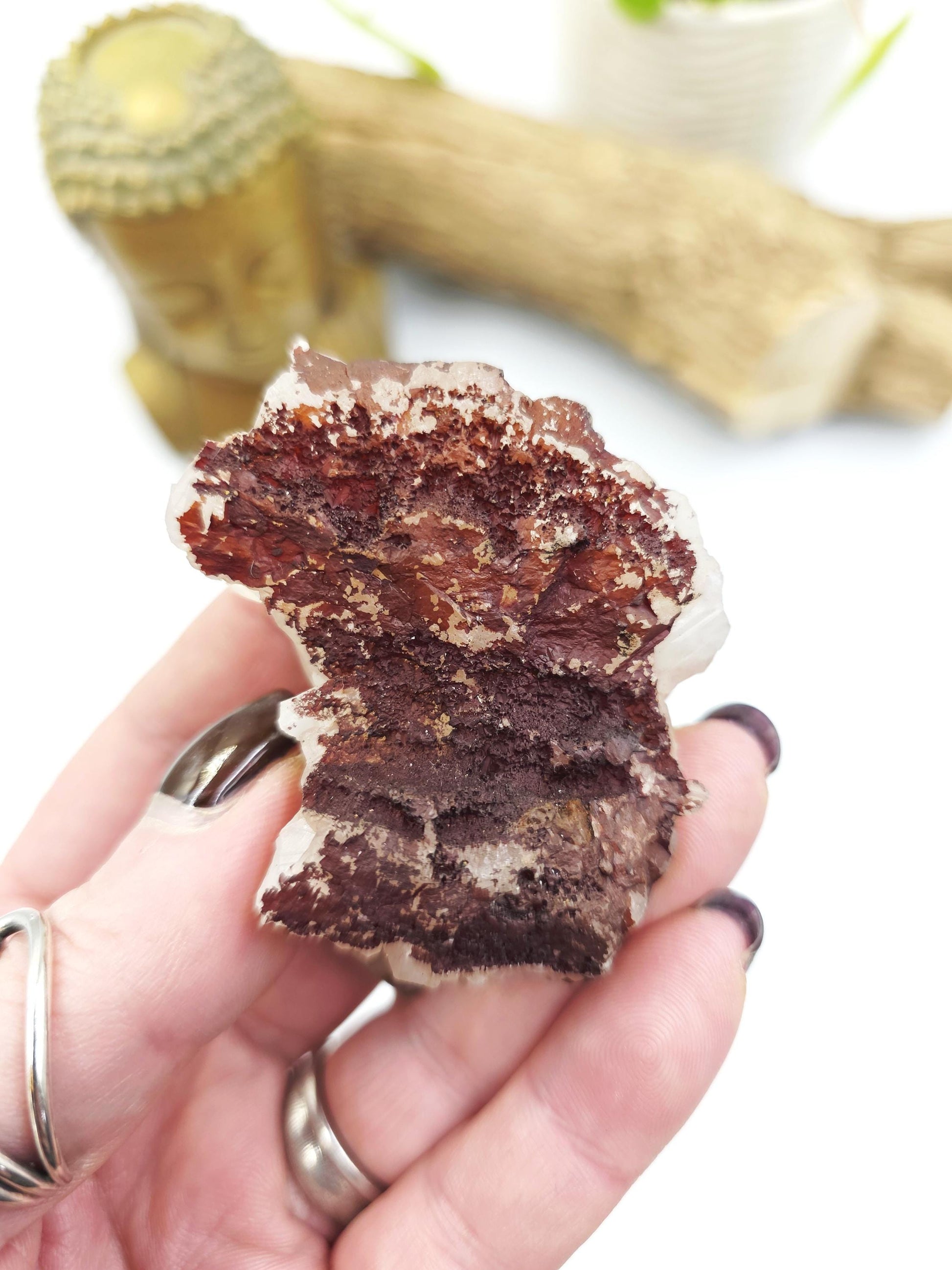 Clear Quartz and Hematite Cluster Specimen - Grounding & Amplifying Healing Raw Crystal, 80g