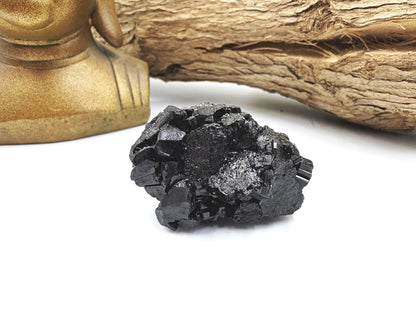 Flashy Raw Zambian Black Tourmaline Specimen - Natural Protection and Grounding Crystal - 75g