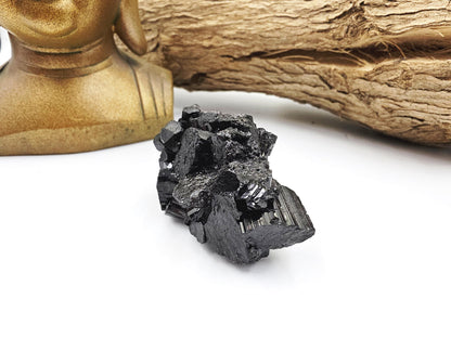 Flashy Raw Zambian Black Tourmaline Specimen - Natural Protection and Grounding Crystal - 75g