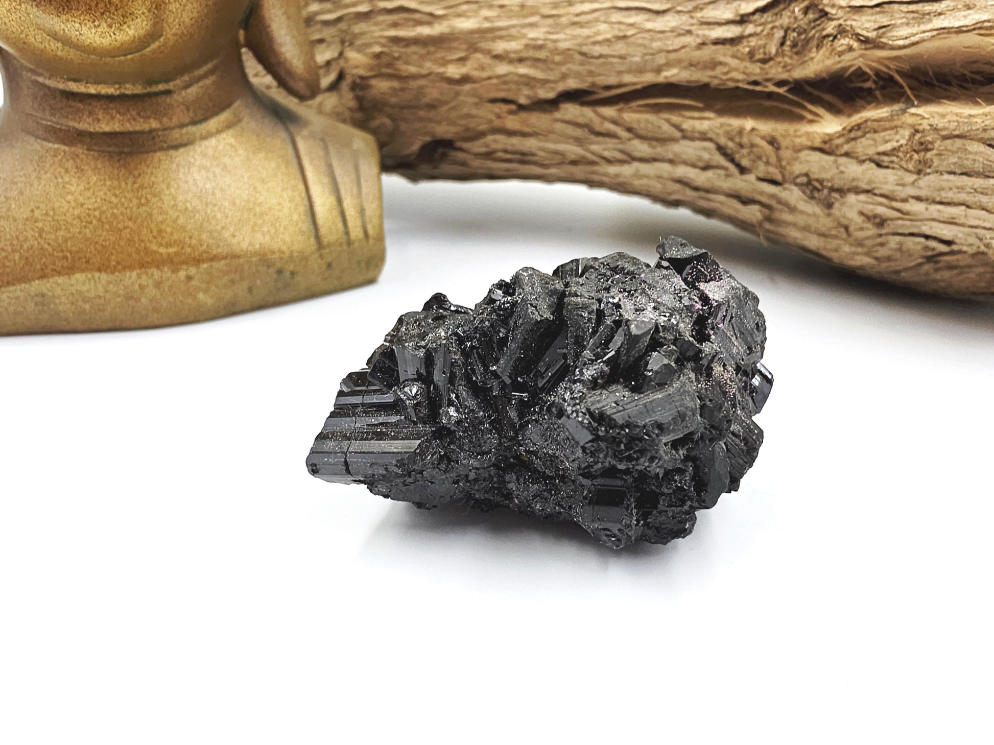 Flashy Raw Zambian Black Tourmaline Specimen - Natural Protection and Grounding Crystal - 75g