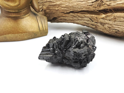 Flashy Raw Zambian Black Tourmaline Specimen - Natural Protection and Grounding Crystal - 75g