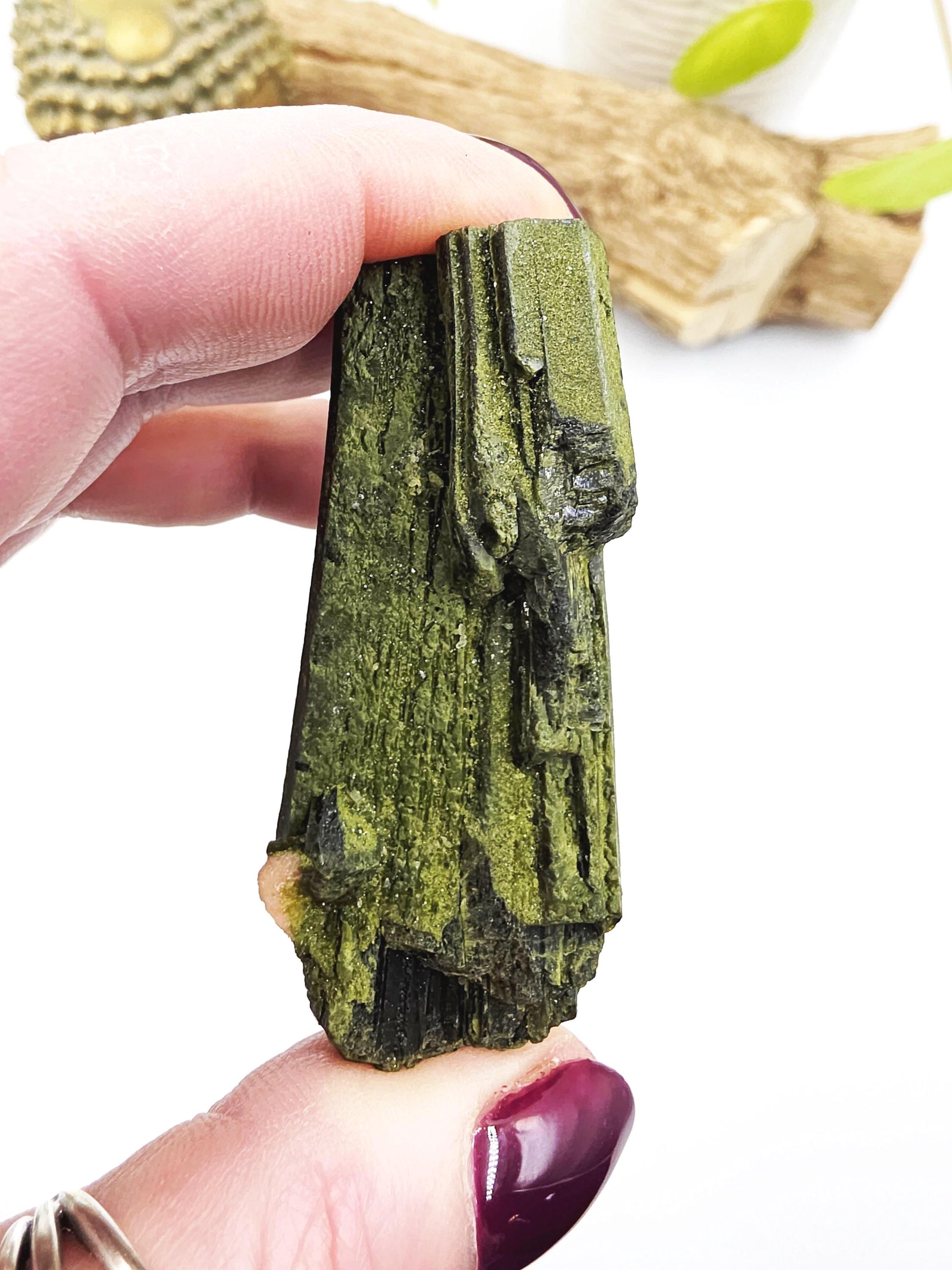 Raw Epidote Crystal Specimen - Growth & Transformation Healing Crystal - 65g