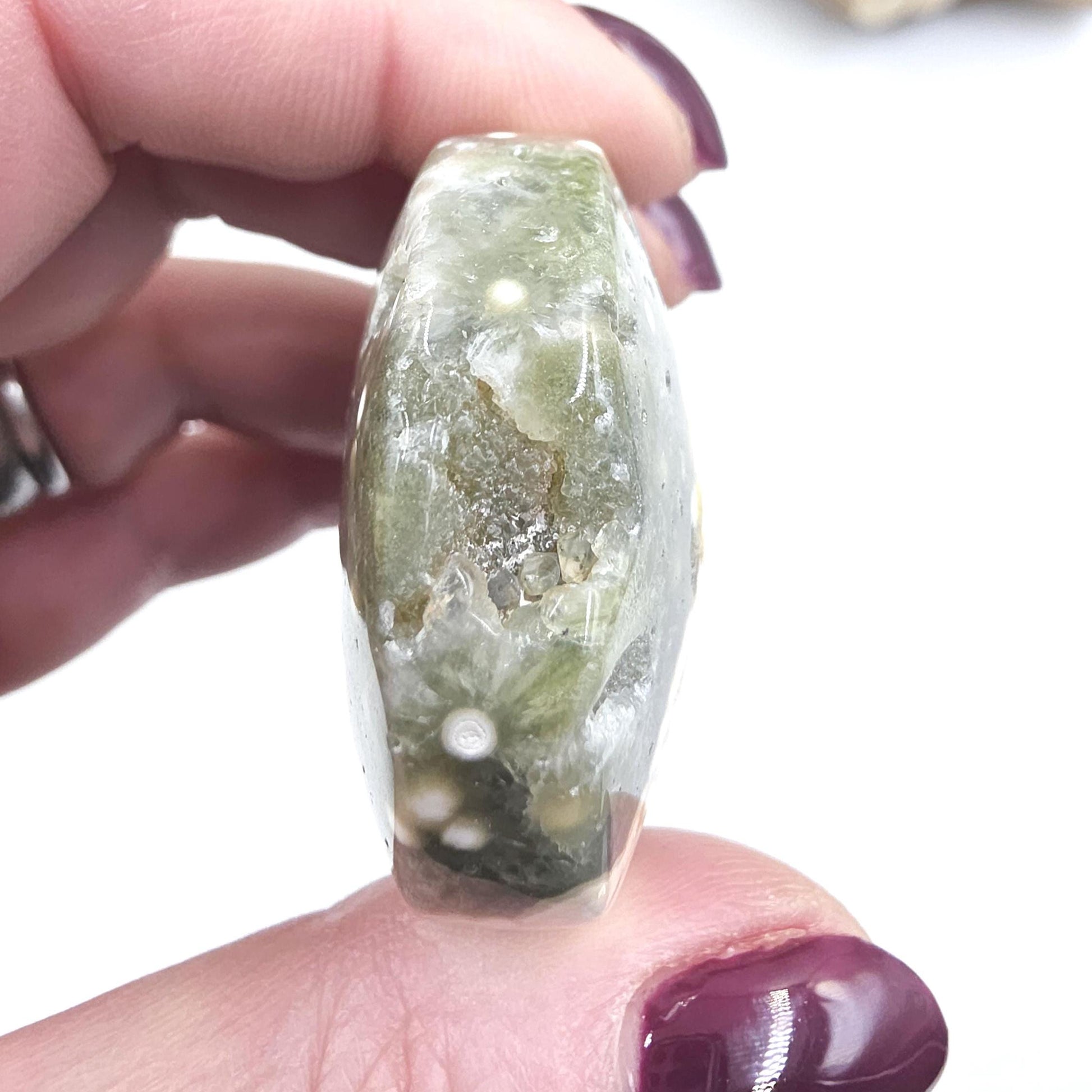 Orbicular Ocean Jasper Palm - Joy & Renewal Healing Crystal, 65g