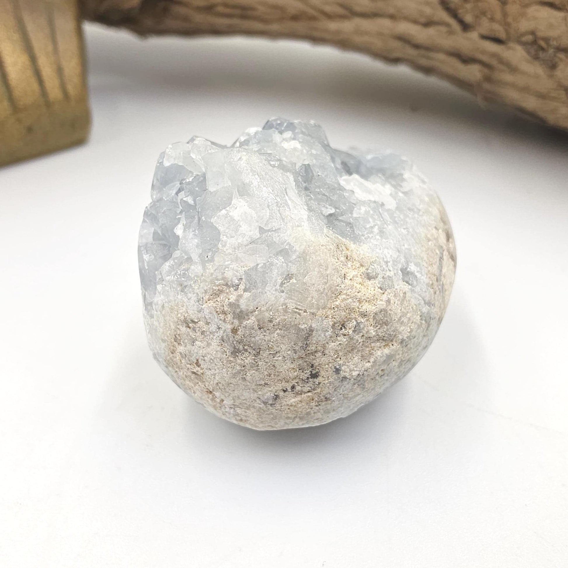 Raw Celestite Geode Specimen – Angelic Calm, Peace & Spiritual Connection Crystal - 95g