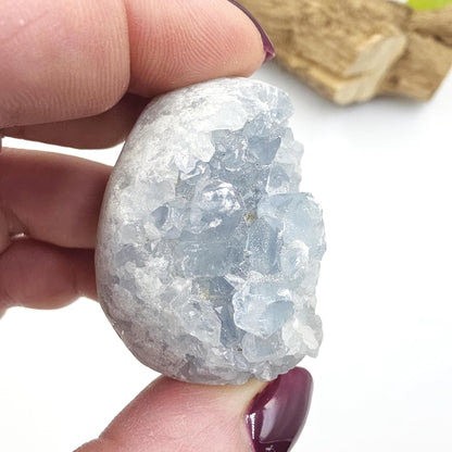 Raw Celestite Geode Specimen – Angelic Calm, Peace & Spiritual Connection Crystal - 95g