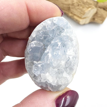 Raw Celestite Geode Specimen – Angelic Calm, Peace & Spiritual Connection Crystal - 95g