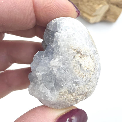 Raw Celestite Geode Specimen – Angelic Calm, Peace & Spiritual Connection Crystal - 95g