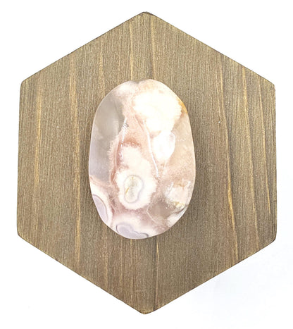 Little Flower Agate (Sakura) Palm Stone - Growth, Creativity & Emotional Healing Crystal - 40g