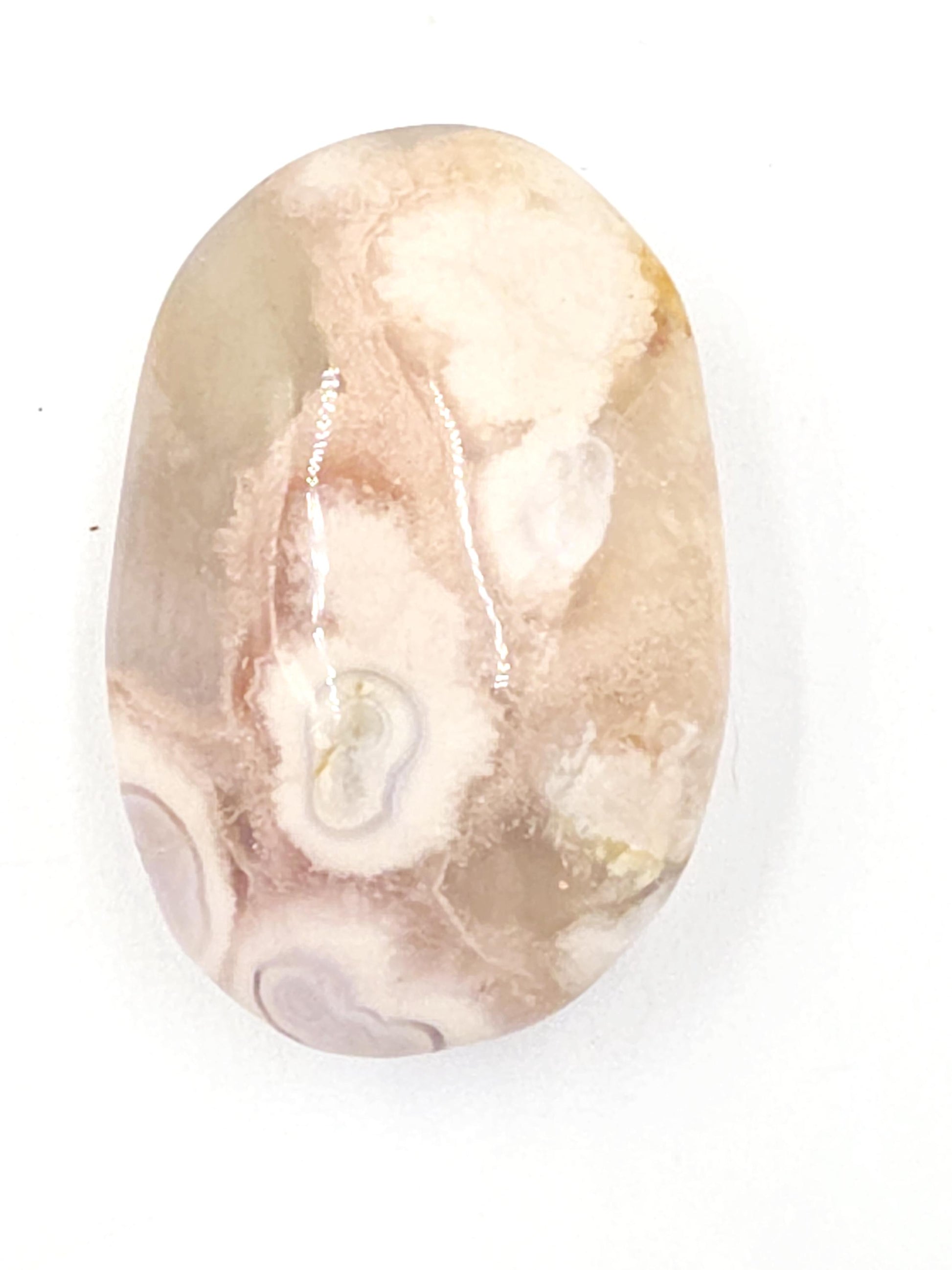 Little Flower Agate (Sakura) Palm Stone - Growth, Creativity & Emotional Healing Crystal - 40g