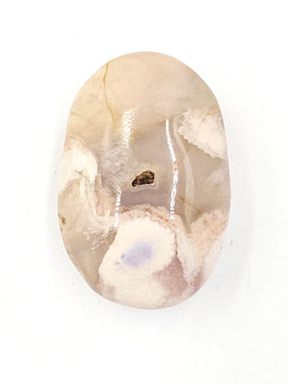 Little Flower Agate (Sakura) Palm Stone - Growth, Creativity & Emotional Healing Crystal - 40g