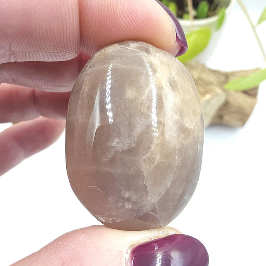 Little Flashy Moonstone & Sunstone Palm Stone – Balance, Confidence and Intuition Crystal, 35g