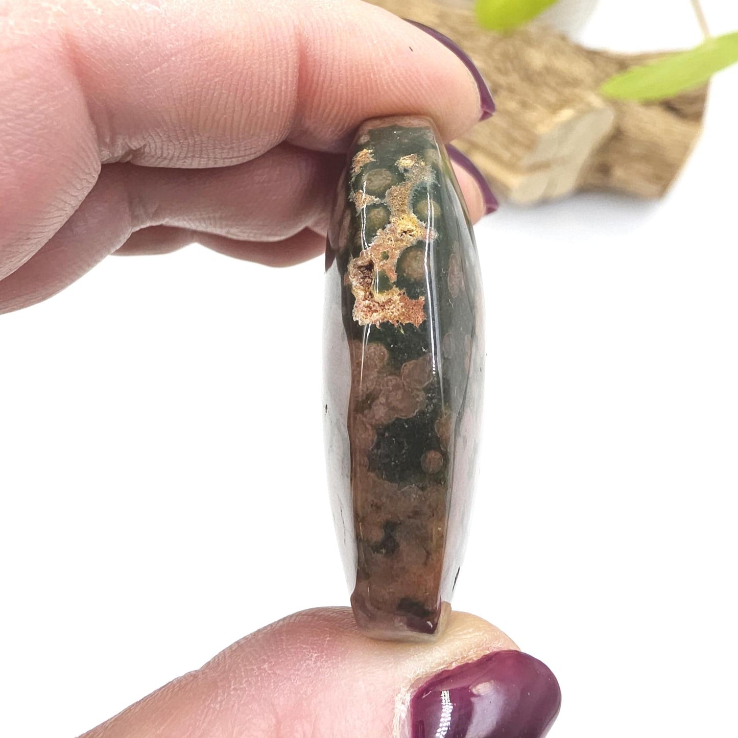 Orbicular Ocean Jasper Palm - Joy & Renewal Healing Crystal, 45g