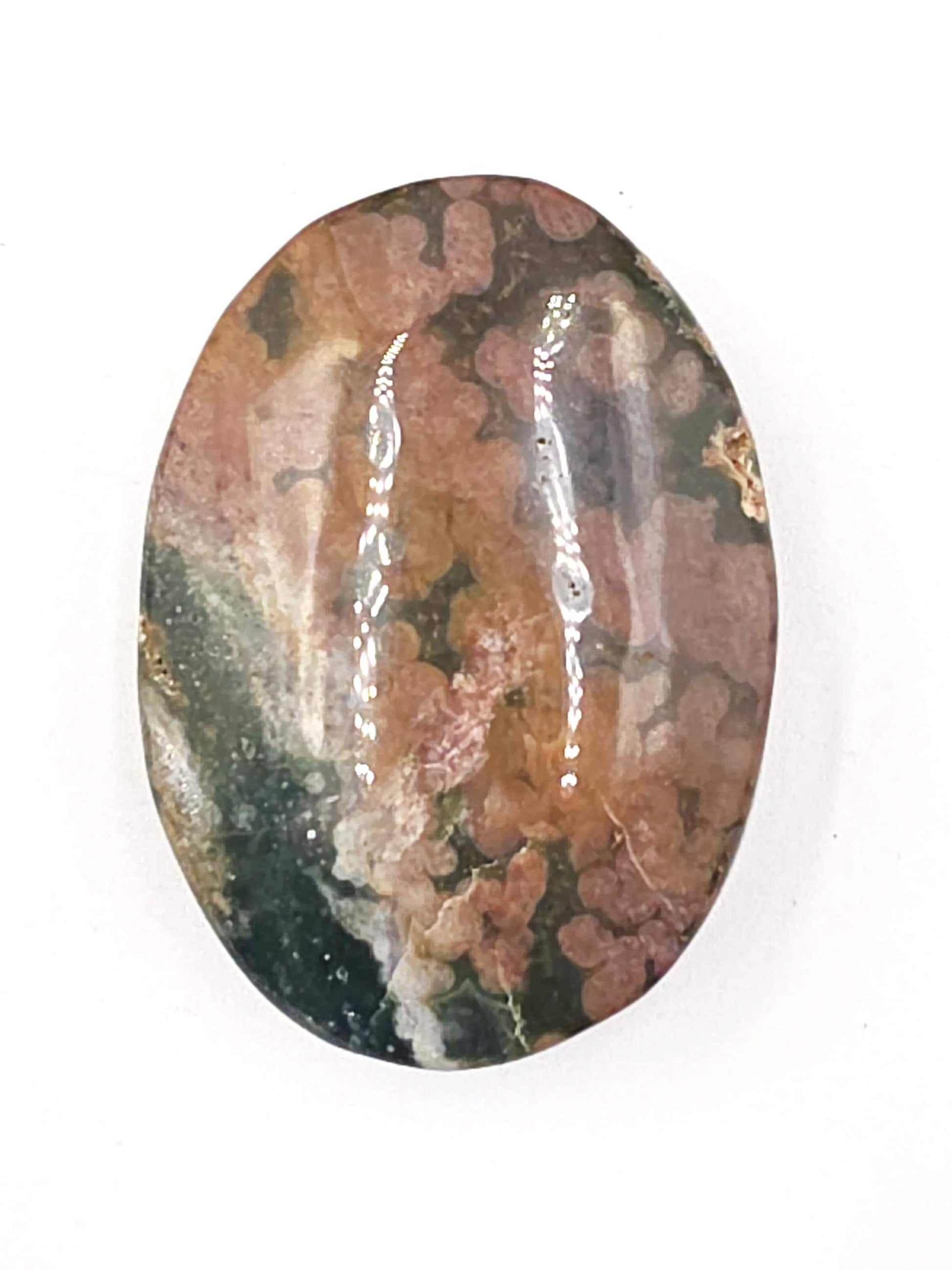 Orbicular Ocean Jasper Palm - Joy & Renewal Healing Crystal, 45g