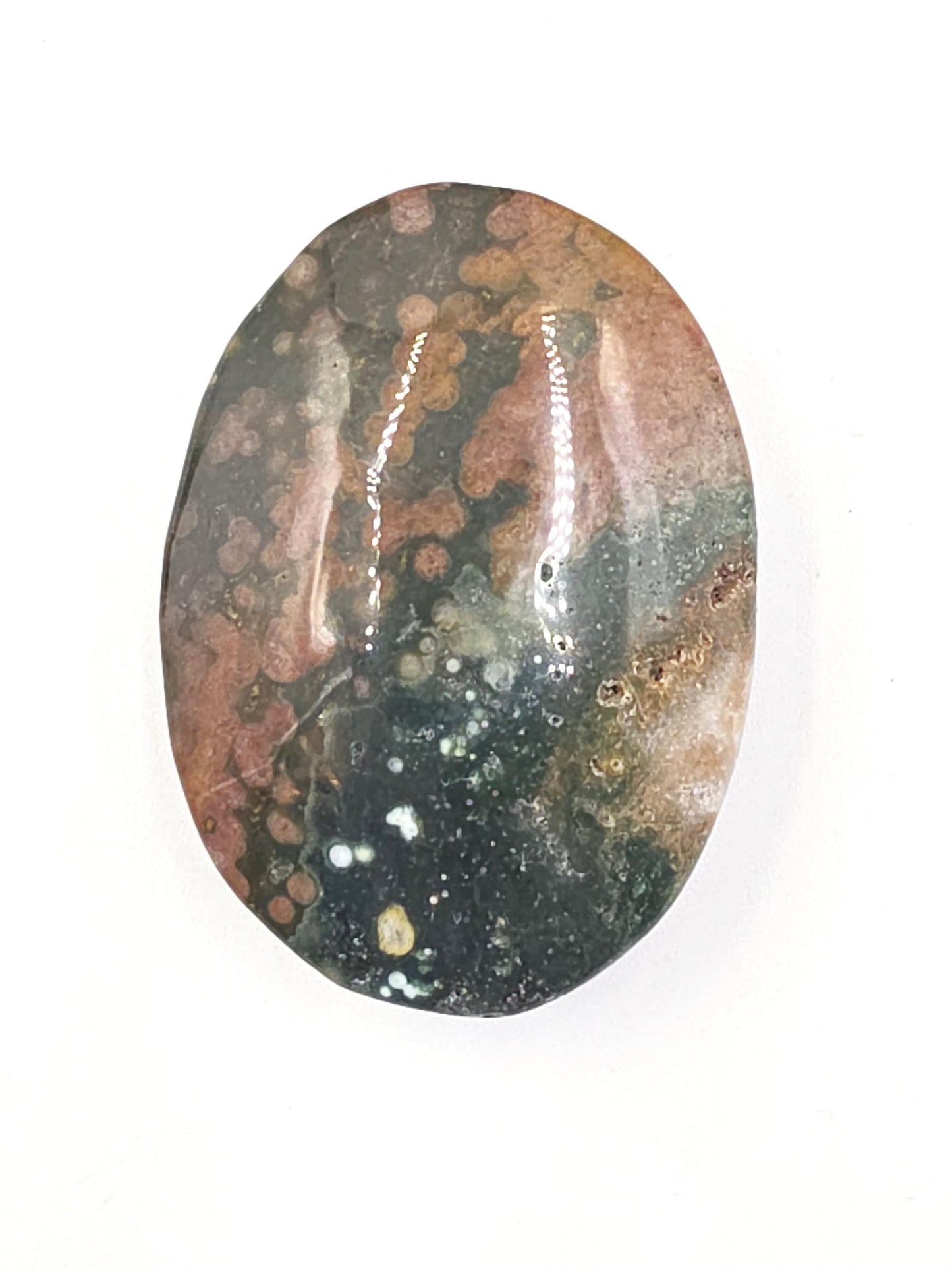 Orbicular Ocean Jasper Palm - Joy & Renewal Healing Crystal, 45g