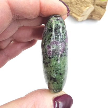 Ruby in Zoisite Palm Stone - Heart Chakra & Vitality Healing Crystal - 85g