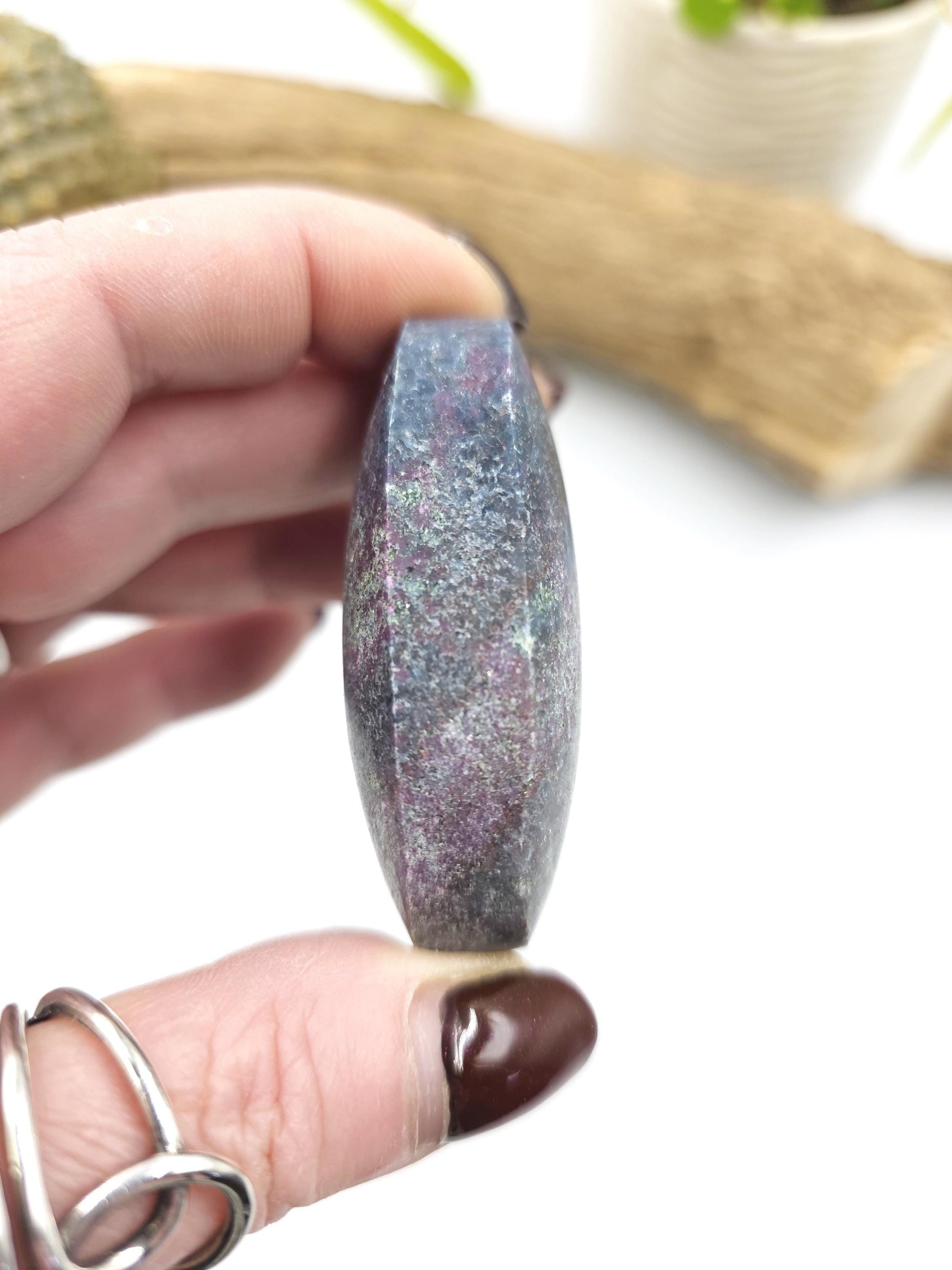Ruby in Fuchsite Palm Stone (UV Reactive) – Heart Healing, Strength & Emotional Balance Crystal, 100g