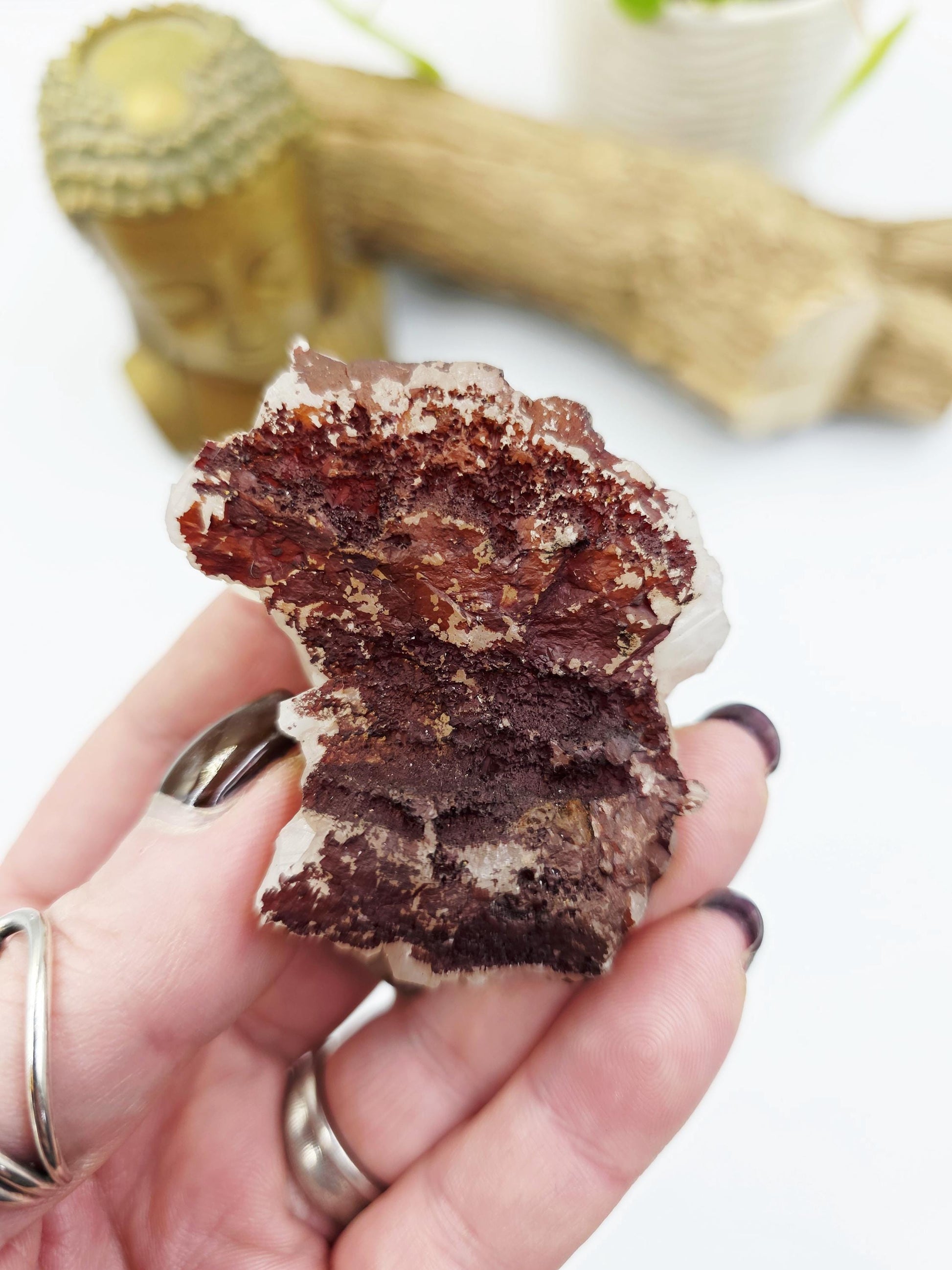 Clear Quartz and Hematite Cluster Specimen - Grounding & Amplifying Healing Raw Crystal, 80g